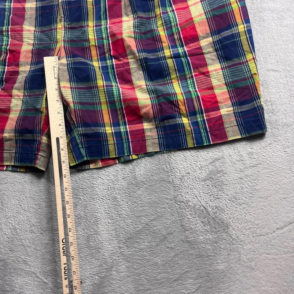 Polo Ralph Lauren Mens Big & Tall 56 Madras Plaid Pleated Shorts Multi 5838544